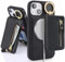 SailorTech iPhone 13 Mini Phone Leather Case with Credit Card Holder Magsafe, iPhone 13 Mini Case Ring Stand with Kickstand Card Slots Wallet Detachable 2-in-1 Zipper Case - Black