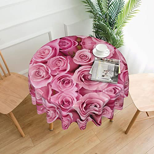 SCAUA Runde Tischdecke mit Rosenmuster, 152,4 cm, wasserdicht, Bauernhaus-Tischdecken, Dekoration, Tischdecke für Urlaubsparty
