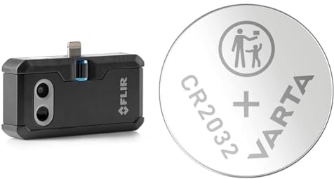 FLIR ONE Pro - iOS - Professional Grade Thermal Camera for Smartphones - with VividIR and MSX Image Enhancement Technology & VARTA Batterien Knopfzellen CR2032