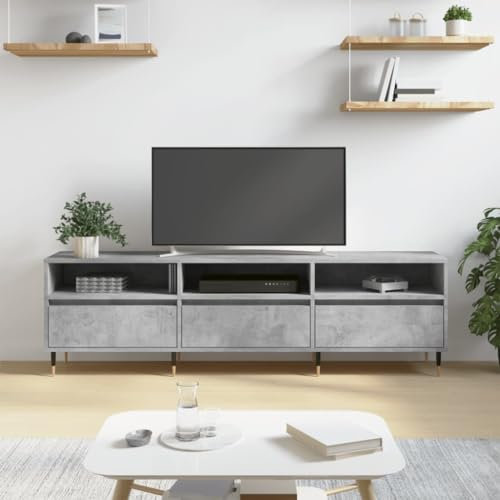 TJROO Mobile Porta TV Grigio Cemento 150x30x44,5cm Legno Multistrato y Ferro Mobile TV Vetrina Mobile con Ante Mobile Televisione Mobiletto TV Armadio TV Consolle TV Mobile Basso con Ante