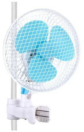 Ventilatore oscillante con Clip 20W 6' per Grow Box, Tenda da coltivazione. Bianco