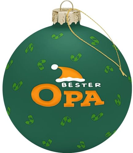 Gruss & CO Weihnachtskugel Motiv Opa | Glaskugel mit Bändchen, Durchmesser 8 cm, in Geschenkbox | 51146