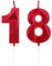 18th Birthday Candles, Red Number Candles Birthday Decoration, Happy Birthday Cake Toppers, for Birthday Parties Weddings Company Anniversaries (Red, 18)