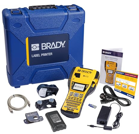 Brady M410 Set für tragbare Etikettendrucker + Workstation Suite - Industrielles Beschriftungsgerät für Etiketten in Rauen Umgebungen - Inkl. Koffer, EU-Netzkabel und Etikettenpatrone - ersetzt BMP41