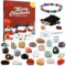 Adventskalender 2024, Edelsteine Adventskalender Kinder mit 24 Kristall, Edelstein & Mineralien, 24 Tage Weihnachtskalender Countdown mit Armband für Mädchen Jungen und Geologie Enthusiasten
