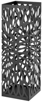 DRW Porte-Parapluie carré en métal ajouré Design Moderne Noir 15,5 x 15,5 x 49 cm, Verre, Bleu/Rose, Medidas: 32x32x8 cm