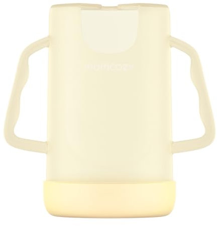 Momcozy Support de pochette pour aliments et boîtes à boisson, Support de pochette pour bébé permettant à bébé de s'alimenter lui-même et d'éviter les dégâts, Poignée de support de pochette, Jaune