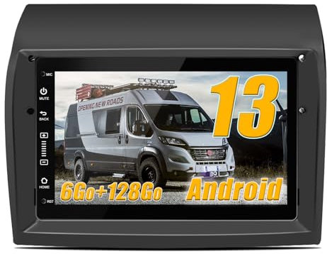 AWESAFE Autoradio Android 13【6Go+128Go】 pour Fiat Ducato Peugeot Boxer Citroën Jumper avec 4G Carplay Android Auto 7 Pouces Écran Tactile/GPS/FM/WiFi/Bluetooth/Commande au Volant//Aide au Parking