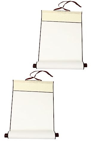 KONTONTY 2stücke Leere Hängende Schriftrollen Aus Xuan-papier Für Chinesische Kalligraphie Und Malerei Hochwertige Reispapier-kunstrolle Für Pinsel Aquarellarbeiten