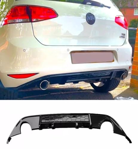 For Auto Perfectionists UK Rear Boot Valance Diffuser Compatible With VW Golf GTI MK7 2013-2016 ABS Gloss Black