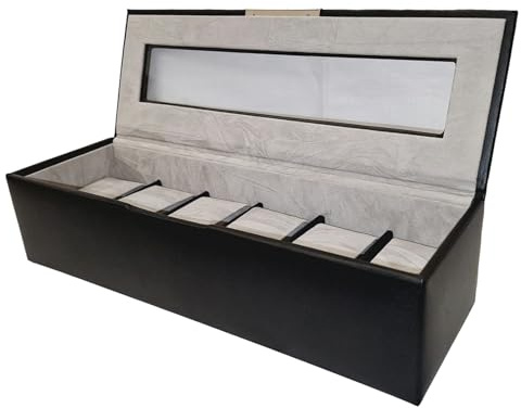 Mele & Co. Men's Black Six Watch Display Storage Box