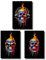 3-teiliges Poster-Set DIN A2 | Totenköpfe inspiriert von den 3 Affen (Nichts sehen, nichts hören, nichts sagen) | Bunte Flammen, Neonfarben | Wanddeko für Wohnzimmer, Büro & Gaming-Room