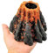UOCAI Aquarium Vulkan Dekoration, Ornament für Aquarium Aqua, Aquarium Dekor, Dekoration Aquaristik, Fisch Tank Dekorationen Blubberblasen Luftauslass, Home Aquarium Dekoration Vulkanstein