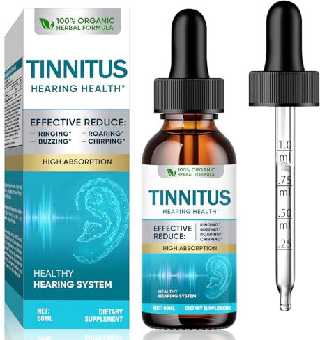 Tinnitus Relief for Ringing Ears, Natürliche Pflanzlichen Tinnitus Relief, Effektive bei akutem & chronischem, unterstützt bei Ohrengeräuschen & Schwindel