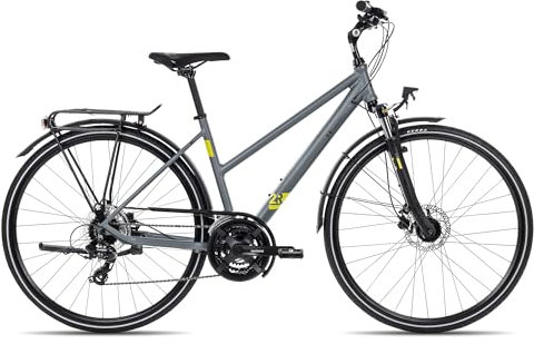 2R Manufaktur TRX21 Trapez | Trekkingbike | 21-Gang Schaltung | Hydraulische Scheibenbremsen | Nabendynamo | LED-Lichtanlage, Farbe:matt Grey, Rahmengröße:51 cm, Laufradgröße:28 Zoll