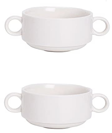 Ciotola in ceramica, ciotole per zuppa con manici, set di ciotole per zuppa in ceramica per cucina, pentole per zuppa di cipolle francesi, ciotole in porcellana per zuppa, cereali, stufato, set di 2