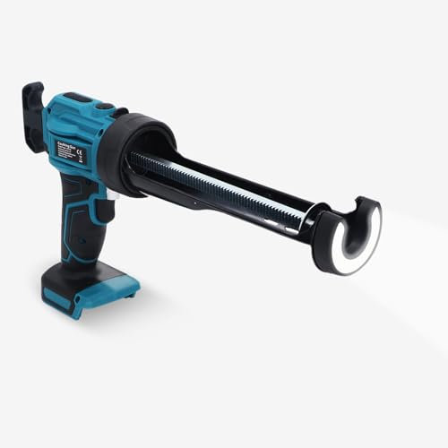 Electric Caulking Gun, 10oz Cordless Caulking Gun, 4 Adjustable Speed, Anti Drip, LED Light, 20V Battery Powered Caulk Gun for Filling, Sealing