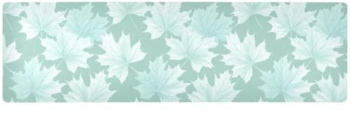 Maple Leaves Mint Green Long Trivets for Hot Pots and Pans, Hot Pads for Kitchen Heat Resistant and Outdoor Table Runner Waterproof for Hot Plate 39.40“X 11.80”, Extra Large