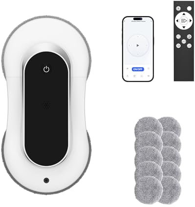 ESFC Automatic Window Cleaner Robot With Dual Water Spray,Smart Window Cleaning Washer Machine With 3000pa Suction&AI Path Planning,Perfect Windows Cleaning Robot For HighRise Windows, Tiles And Glass