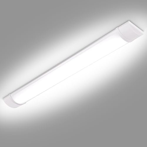 Dibaful 20W LED Feuchtraumleuchte Röhre Licht Kellerlampe Leuchtstofflampe 60cm Kaltweiß 6500K Leuchtröhre für Badzimmer Wohnzimmer