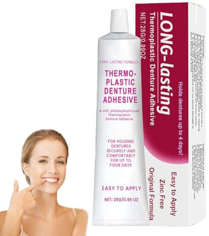 Professionell Haftcreme Für Zahnprothesen, 4 Tage Langanhaltende Fixierung, Weiches Biegsames Thermoplast Kleber, Schnelle, Langanhaltende Wirkung Zum Anpassen Und Festziehen Von Zahnprothesen
