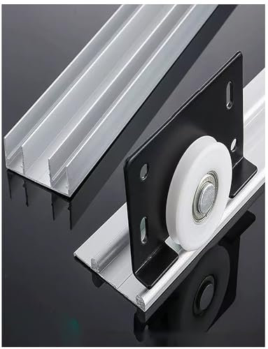 Sliding Door Track Kit - Triple Rail Aluminium Sliding Wardrobe Door Track for Cabinet Glass Doors