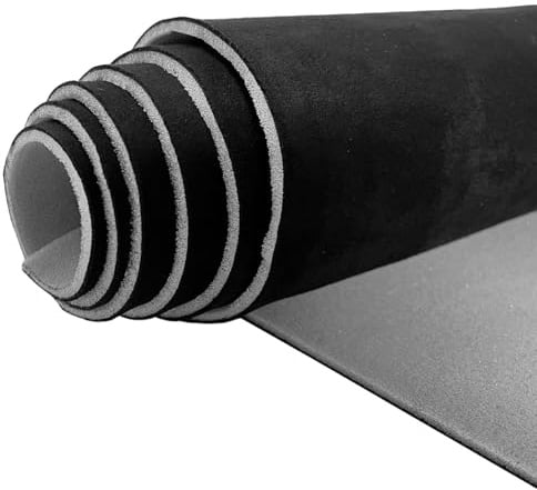 TOOSOAR Dachhimmel Stoff,mit 4mm Schaumstoffrücken,Wildleder Optik Kunstleder,Innenverkleidung Autostoff Reparatur (Schwarz, 150 x 250cm)
