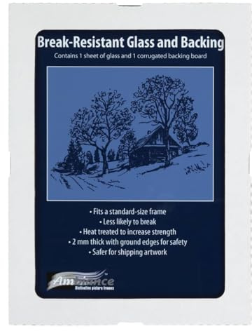 Ambiance bruchfester Bilderrahmen, Glas und Rückseite, 27,9 x 35,6 cm, für Ersatz oder leere Rahmen, 2 mm dick, abgerundete Kanten für sichere Handhabung, weiße Wellpappe