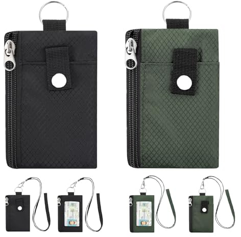 LUMOOM Lot de 2 sacs tour de poitrine avec protection RFID, étanche, anti-vol, unisexe, mini porte-monnaie pour homme et femme, cartes de crédit, pièces de monnaie
