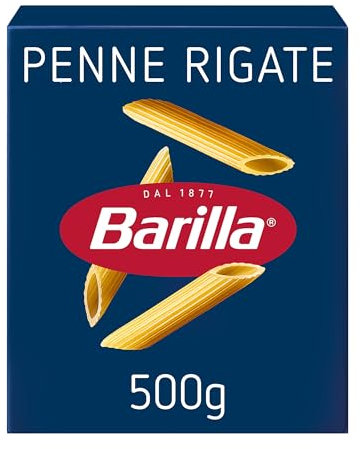 Barilla Penne Rigate – Authentic Italian Pasta Made with Durum Wheat – Classic Short Shape Pasta - For Pasta Bakes - Single Pack of 1 x 500g