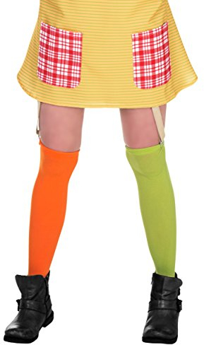 Maskworld Pippi Langstrumpf Kniestrümpfe für Damen grün/orange (S-L)