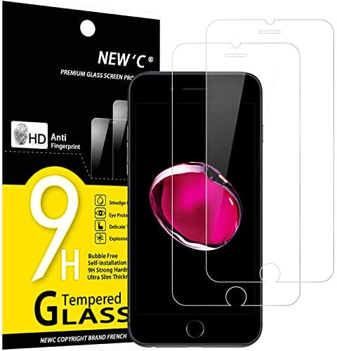 NEW'C 2 Stück für iPhone 7 und iPhone 8 für Panzerglas, Frei von Kratzern, 9H Härte, HD Displayschutzfolie, 0.33mm Ultra-klar, Ultrabeständig