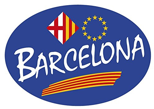 Artimagen Ovaler blauer Barcelona-Aufkleber.