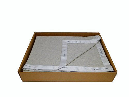 Decke Schleife 25% Kaschmir, 75% Wolle Farbe hellgrau Doppelbett 250 x 220 Cobi