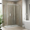 Luxura® 1200 x 800mm Sliding Shower Enclosure Door Screen for Wet Room Cubicle Enclosures, 6mm Toughened Safety Glass, Framed, Reversible, Polished Chrome