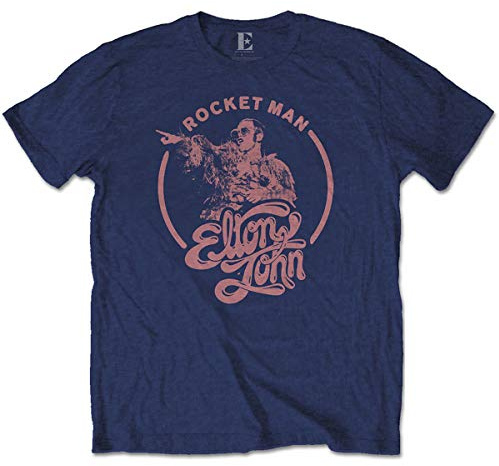 Elton John Rocketman Circle Point Navy T-Shirt