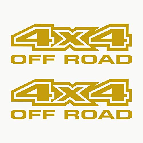 Autodomy 4x4 Off Road Allrad Aufkleber Paket 2 Stück für Auto | Autoaufkleber Offroad Resistent gegen Wasser und Sonnenstrahlen (Gold)