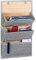 Relaxdays 1 x Wandorganizer Bambus, 3 Jutemuster Fächer, HBT 58x34x15 cm, Zeitungshalter Büro und Flur, Hängeaufbewahrung, grau