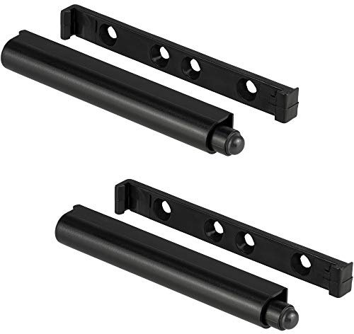 Gedotec Druckschnapper Kunststoff Automatik-Schnapper Push-to-Open Türöffner Schwarz - SLIM | Türschnapper stark | Drucköffner für Schranktüren | 2 Stück - Möbelschnäpper Schublade & Schranktüren