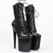 TIKENBST Tacchi Donna Stivali da Ballo con Tacco Alto con Plateau da 20 Cm,Black-37