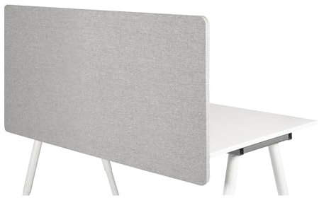 hjh OFFICE Akustik Trennwand Schreibtisch FLEXMIUT D 62 x 120 cm Stoff Hellgrau Sichtschutz Tischtrennwand 891008