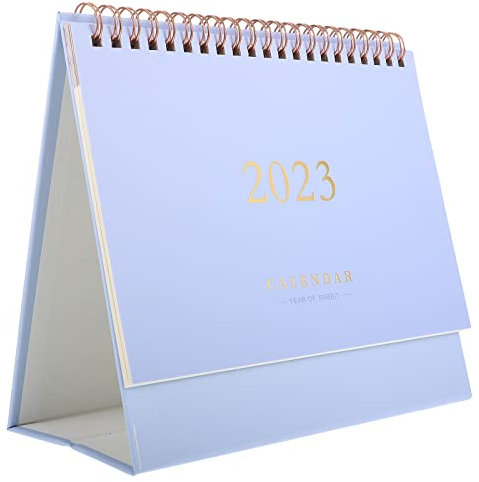 STOBOK 2023.07-2024.12 Desktop Kalender Mini Aufstehen Desktop Jahr Kalender Tabelle Papier Kalender Täglichen Scheduler Monatliche Seiten Staffelei Kalender (Lila)