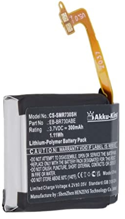 Akku kompatibel mit Samsung EB-BR730ABE, GH43-04538B - Li-Polymer 300mAh - für Galaxy Gear S2 3G, SM-R730, SM-R730A, SM-R730T, SM-R730S, SM-R730V, SM-R73