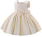IBAKOM Bébé Petites Enfant Filles Bowknot Tutu Princesse Robe Bal Anniversaire Formel fête Mariage Baptême Demoiselle d'honneur Communion Robe Champagne 2-3 Ans