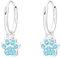 Laimons Kinder Mädchen-Ohrringe Creole Ohrhänger Hundepfote 7 mm Glanz mit Glitzer aus Sterling Silber 925 (Hellblau)