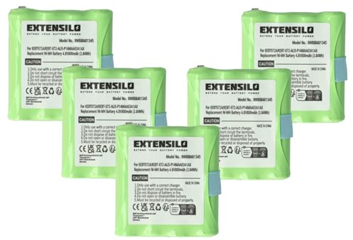 EXTENSILO 5X Akku kompatibel mit Motorola Talkabout T40, T80 Extreme, TLKR 3, TLKR 5 Funkgerät, Walkie Talkie (800mAh, 4,8V, NiMH)
