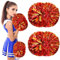 Colexy Cheerleading Pompoms, 2 Stück Metallfolie Cheerleading Pom Poms, Cheerleader Pompons Handblumen mit Handle, Cheerleading Pom Poms Tanzpuschel, für Sport Wettbewerb Team Geist (Rot+Gold)