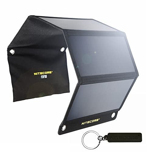 NITECORE Chargeur solaire pliable FSP30 30 W, PD 18 W USB-C, charge rapide, 3 ports USB, 4 panneaux pour camping en plein air, randonnée, compatible avec téléphone et tablette