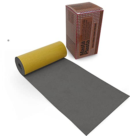 MastaPlasta Nastro di riparazione istantaneo in pelle scamosciata grigia, 150 cm x 10 cm, per la riparazione di divani, sedie, seggiolini auto, borse e molto altro ancora. Facile da riparare su rotolo