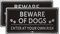 Goodvia 2-Pack Beware of Dogs Sign Brushed Aluminium 5.9 x 11.8 Inches, Rust Free Metal UV Protected Weather Resistant Durable Ink Easy to Mount
